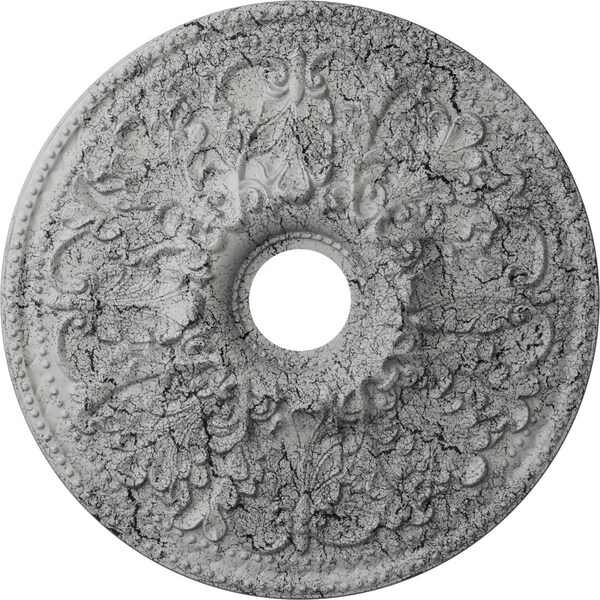 Ekena Millwork Ashley Medallion (Canopies up to 4 3/4"), 23 7/8"OD x 4"ID x 2 1/8"P, Ultra Pure White Crackle CM23ASUWC - main